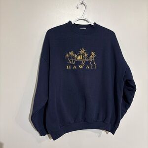 Vintage Tultex Hawaii sweater embroidered details